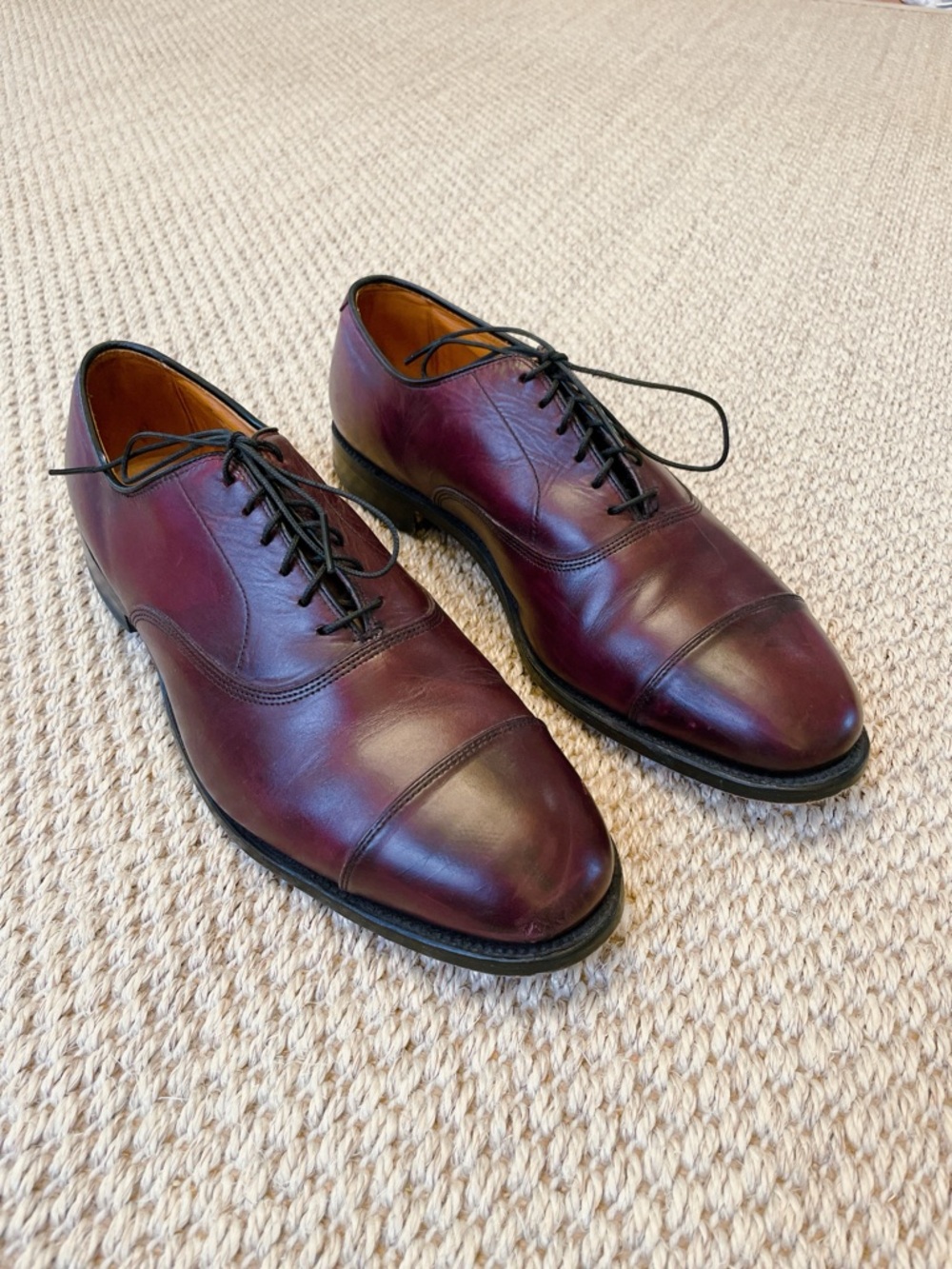 Allen Edmonds Park Avenue Cap-toe Oxford Dress Shoe burgundy 10 E